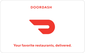 DoorDash gift card—perfect for any event gifting solution. Red logo and “Your favorite restaurants, delivered.” DoorDash gift card—perfect for any event gifting solution. Red logo and “Your favorite restaurants, delivered.”