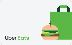 Uber Eats logo with a green shopping bag and burger, perfect for a corporate gifting solution. Uber Eats logo with a green shopping bag and burger, perfect for a corporate gifting solution.